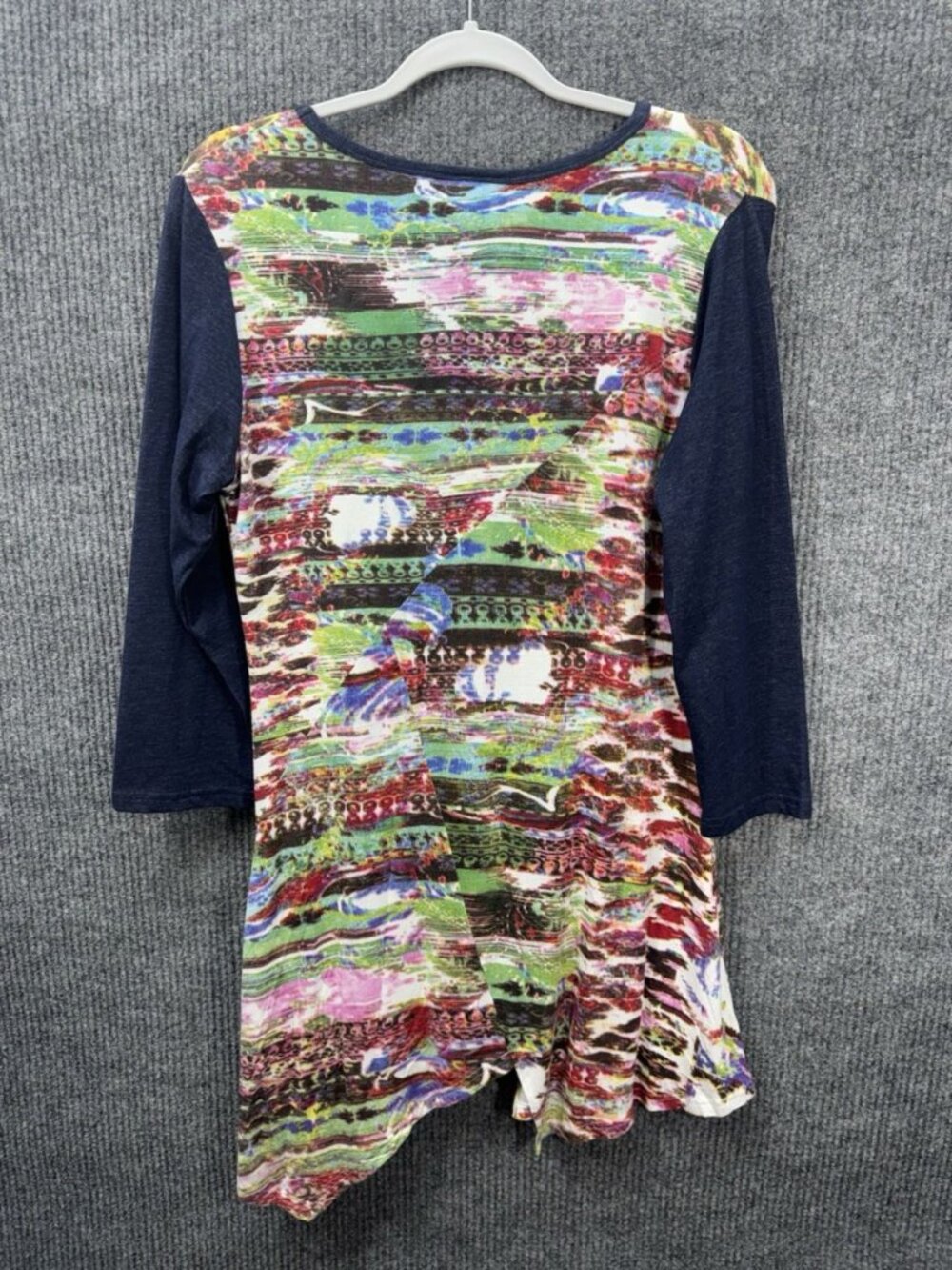 Parsley & Sage Tunic Top Womens Small V-Neck 3/4 Sleeve Abstract Asymmetrical - Picture 2 of 7